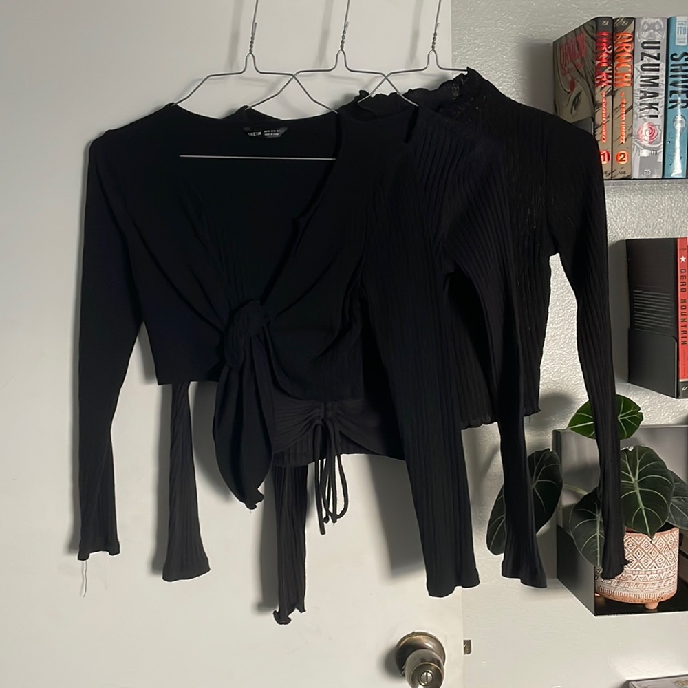 Black cropped long sleeve bundle
